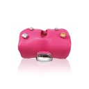 Apple Airpods 4 Uyumlu Kılıf PU Deri Çanta Tasarımlı Taşlı Pynana Sugar Cube Serisi Kapak - 14