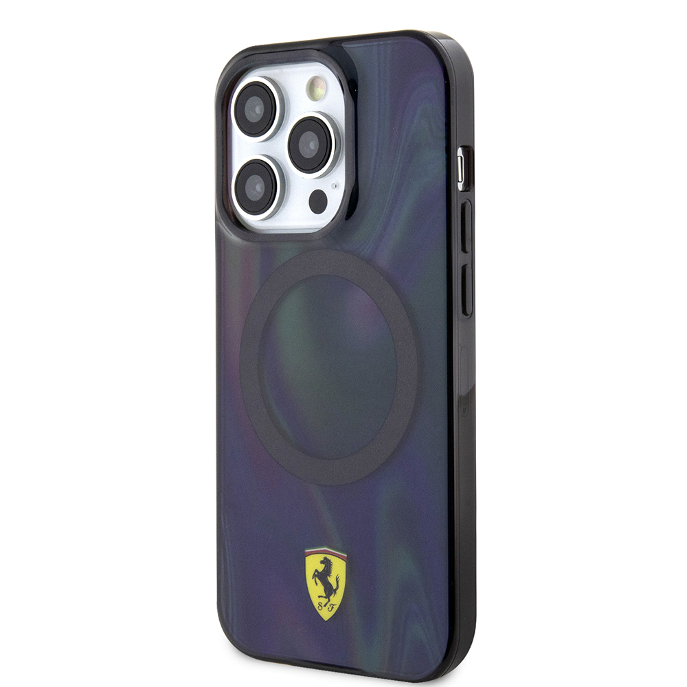 Apple iPhone 15 Pro Uyumlu Kılıf Ferrari Orjinal Lisanslı Magsafe Şarj Özellikli Transparan Renk Geçişli Iridescent Kapak - 1