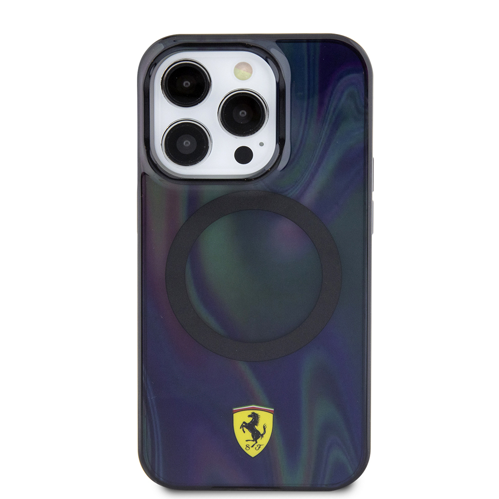 Apple iPhone 15 Pro Uyumlu Kılıf Ferrari Orjinal Lisanslı Magsafe Şarj Özellikli Transparan Renk Geçişli Iridescent Kapak - 2
