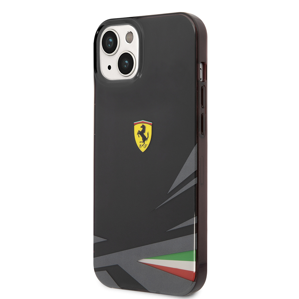 Apple iPhone 14 Uyumlu Kılıf Ferrari Orjinal Lisanslı Baskı Logolu İtalyan Bayrak Baskılı Dizayn Kapak - 1