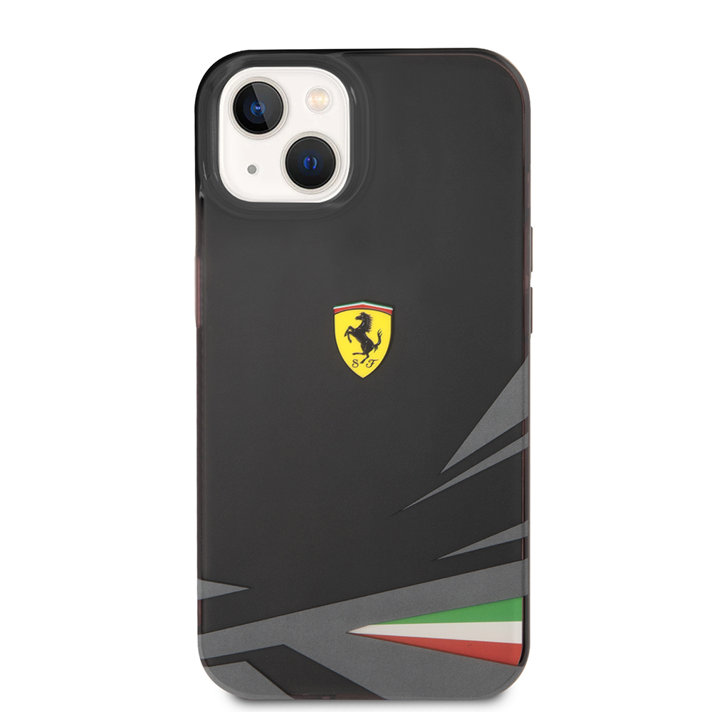 Apple iPhone 14 Uyumlu Kılıf Ferrari Orjinal Lisanslı Baskı Logolu İtalyan Bayrak Baskılı Dizayn Kapak - 2