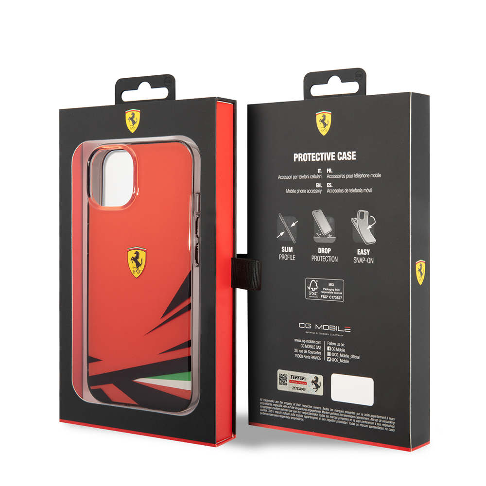 Apple iPhone 14 Uyumlu Kılıf Ferrari Orjinal Lisanslı Baskı Logolu İtalyan Bayrak Baskılı Dizayn Kapak - 21