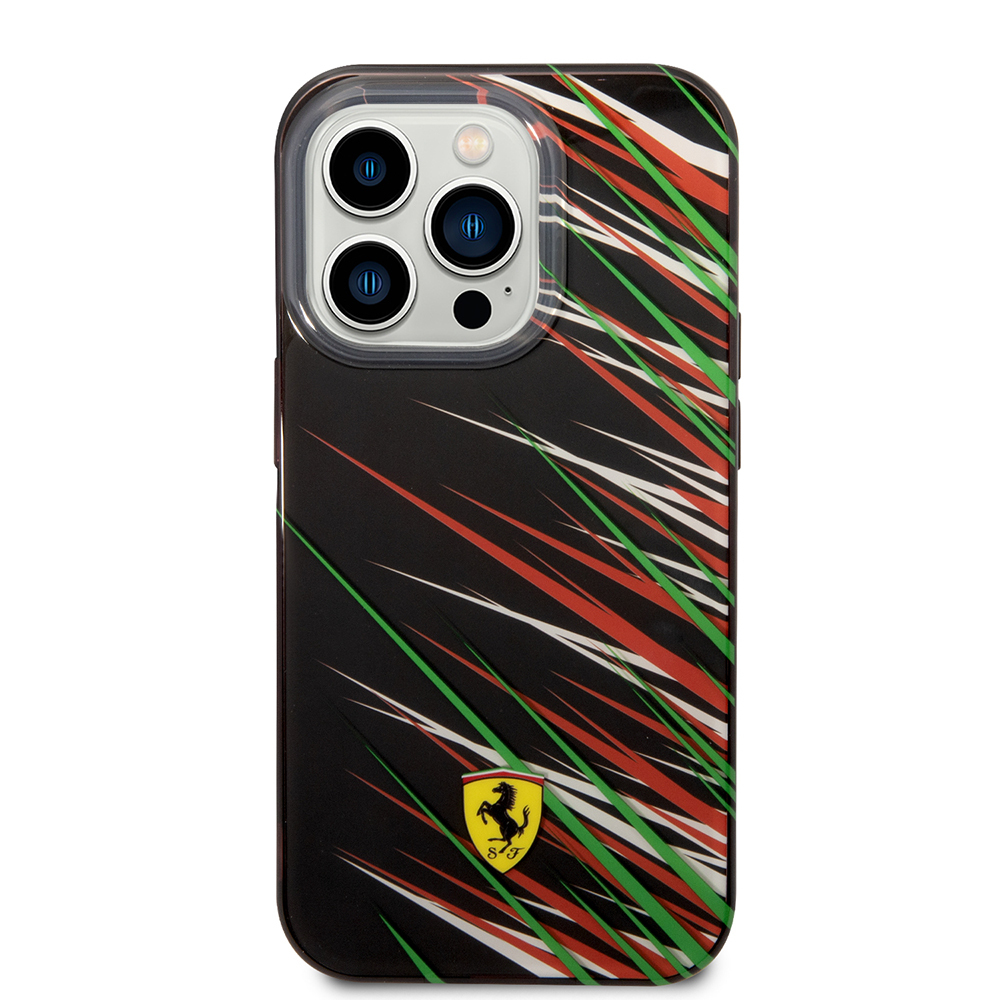 Apple iPhone 14 Pro Max Uyumlu Kılıf Ferrari Orjinal Lisanslı Baskı Logolu Çimen Desenli Kapak - 2