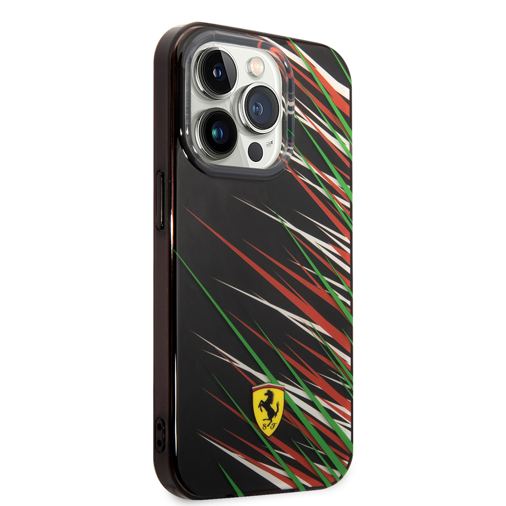 Apple iPhone 14 Pro Max Uyumlu Kılıf Ferrari Orjinal Lisanslı Baskı Logolu Çimen Desenli Kapak - 3