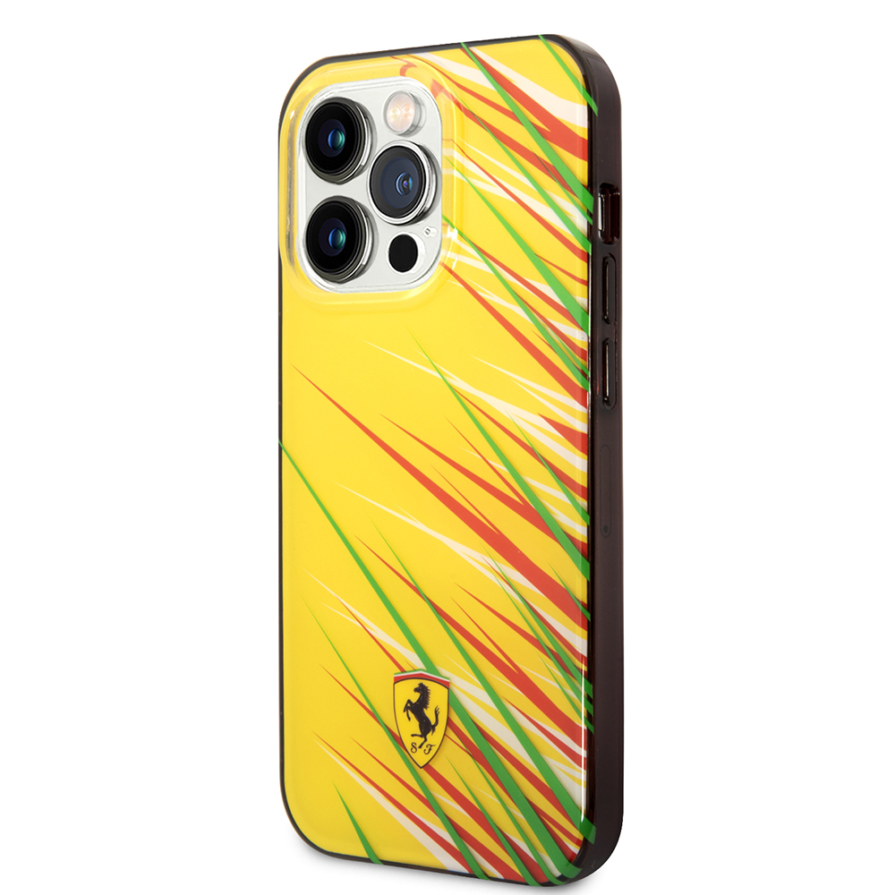 Apple iPhone 14 Pro Max Uyumlu Kılıf Ferrari Orjinal Lisanslı Baskı Logolu Çimen Desenli Kapak - 8