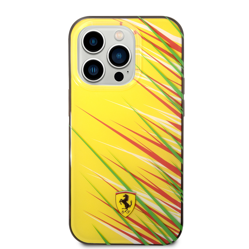 Apple iPhone 14 Pro Max Uyumlu Kılıf Ferrari Orjinal Lisanslı Baskı Logolu Çimen Desenli Kapak - 9