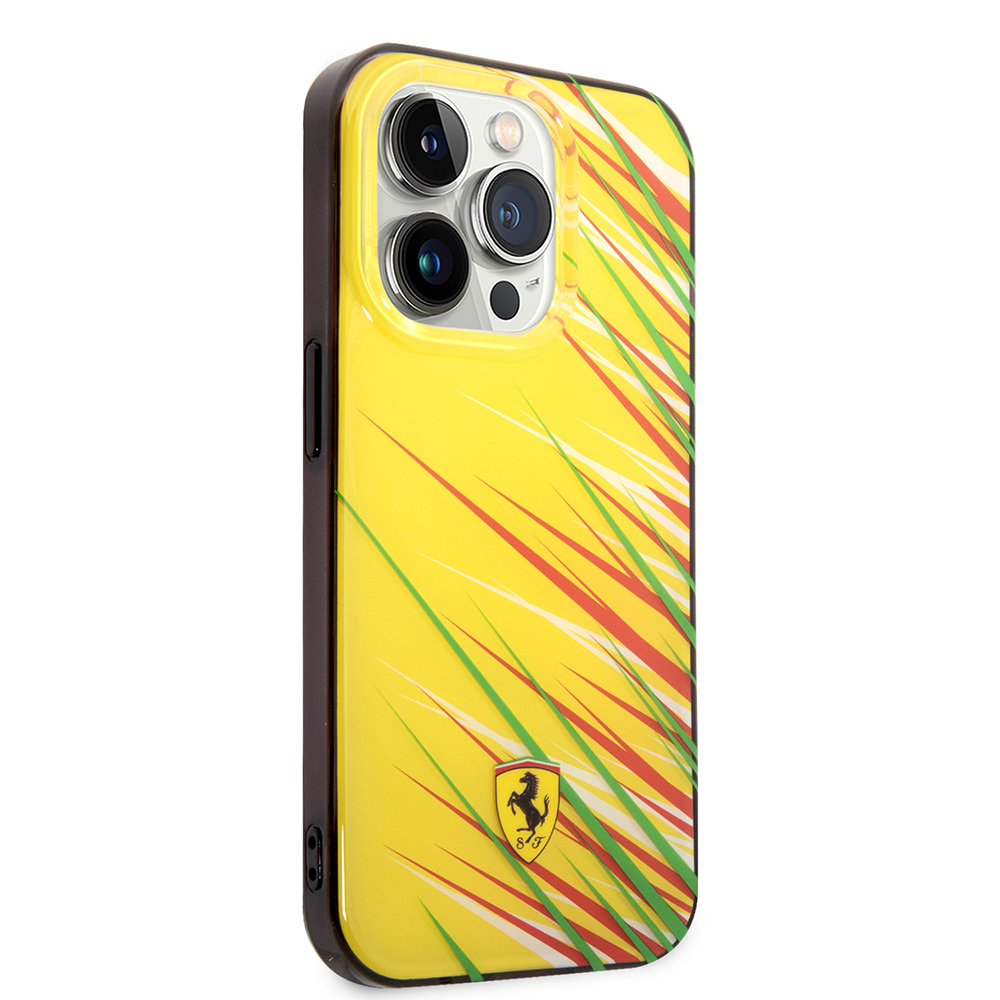 Apple iPhone 14 Pro Max Uyumlu Kılıf Ferrari Orjinal Lisanslı Baskı Logolu Çimen Desenli Kapak - 10