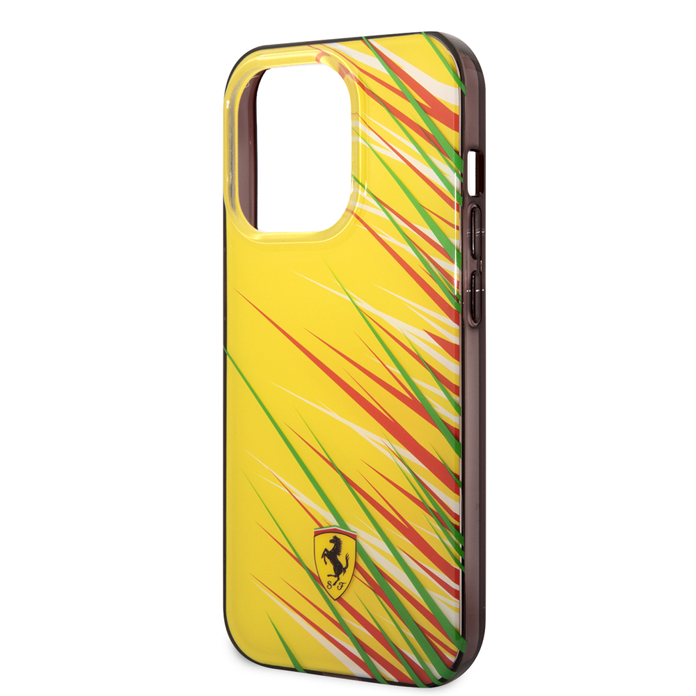 Apple iPhone 14 Pro Max Uyumlu Kılıf Ferrari Orjinal Lisanslı Baskı Logolu Çimen Desenli Kapak - 12