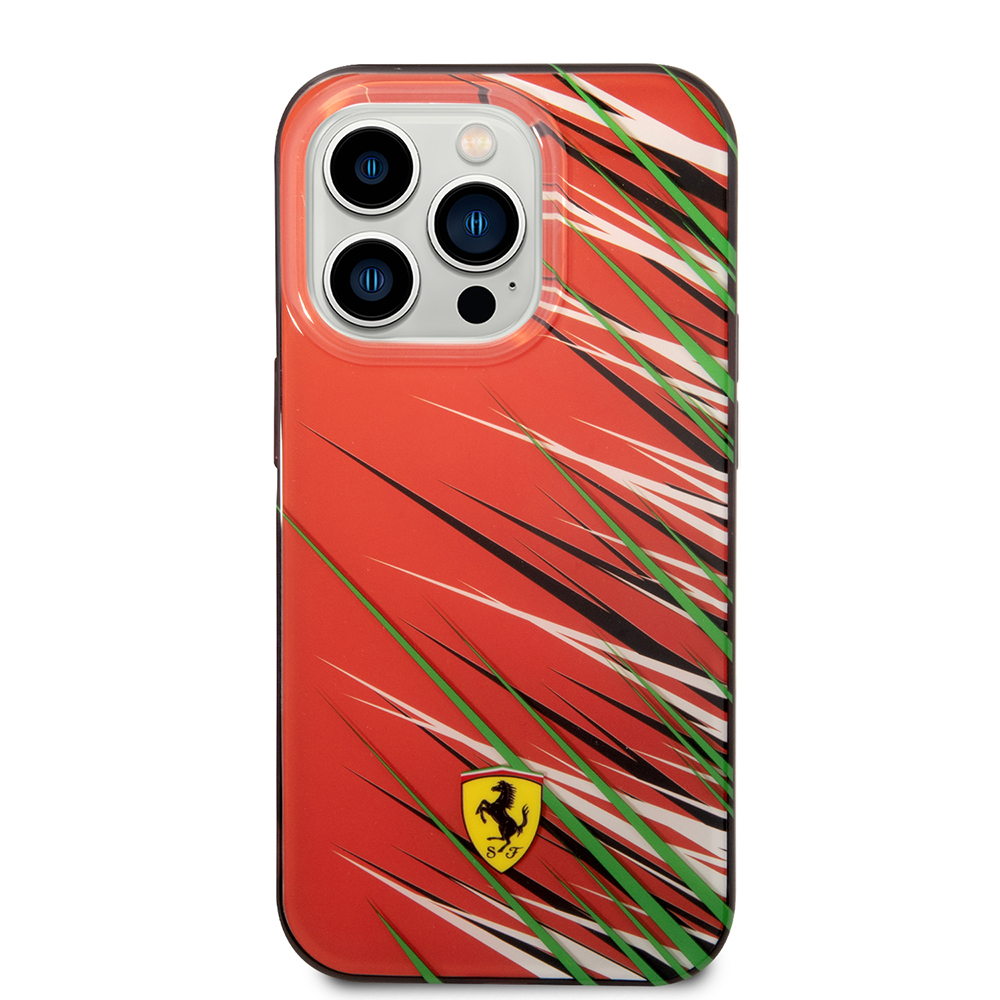 Apple iPhone 14 Pro Max Uyumlu Kılıf Ferrari Orjinal Lisanslı Baskı Logolu Çimen Desenli Kapak - 16