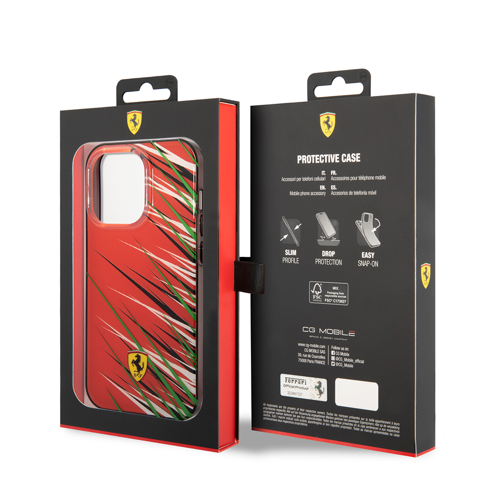 Apple iPhone 14 Pro Max Uyumlu Kılıf Ferrari Orjinal Lisanslı Baskı Logolu Çimen Desenli Kapak - 21