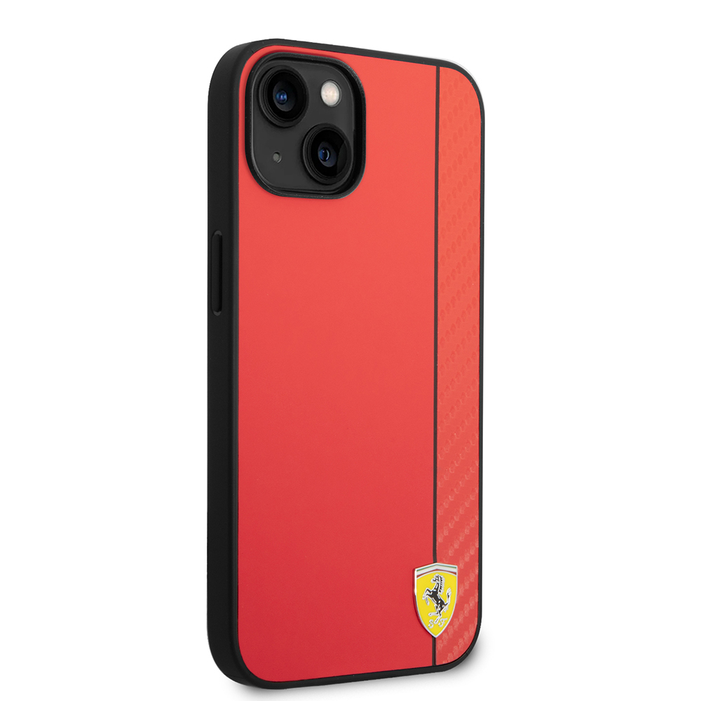 Apple iPhone 14 Uyumlu Kılıf Ferrari Orjinal Lisanslı Magsafe Şarj Özellikli Pu Deri Ve Karbon Şeritli Dizayn Kapak - 3