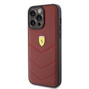 Apple iPhone 15 Pro Max Uyumlu Kılıf Ferrari Orjinal Lisanslı Deri Dikişli Arka Yüzey Metal Logo Tasarımlı Kapak - 1