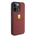 Apple iPhone 15 Pro Max Uyumlu Kılıf Ferrari Orjinal Lisanslı Deri Dikişli Arka Yüzey Metal Logo Tasarımlı Kapak - 3