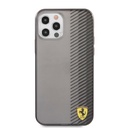 Apple iPhone 12 Pro Max Uyumlu Kılıf Ferrari Orjinal Lisanlı Klasik Metal Logolu Transparan Çizgi Desenli Gradient Kapak - 2