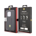Apple iPhone 14 Pro Uyumlu Kılıf Ferrari Orjinal Lisanlı Klasik Metal Logolu Delikli Standlı Deri Kapak - 7
