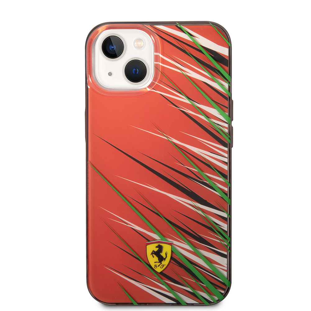 Apple iPhone 14 Uyumlu Kılıf Ferrari Orjinal Lisanslı Baskı Logolu Çimen Desenli Kapak - 2