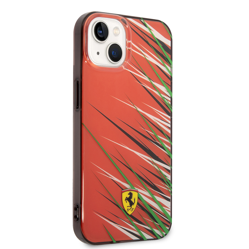 Apple iPhone 14 Uyumlu Kılıf Ferrari Orjinal Lisanslı Baskı Logolu Çimen Desenli Kapak - 3