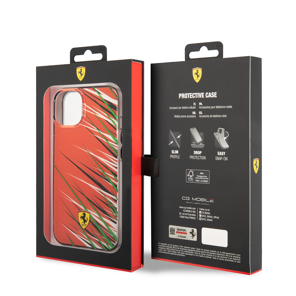 Apple iPhone 14 Uyumlu Kılıf Ferrari Orjinal Lisanslı Baskı Logolu Çimen Desenli Kapak - 7