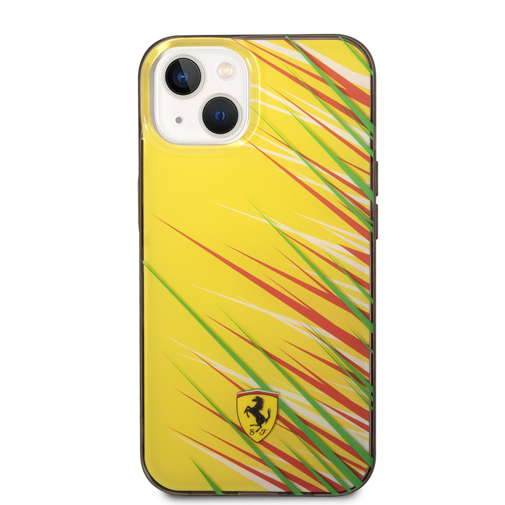 Apple iPhone 14 Uyumlu Kılıf Ferrari Orjinal Lisanslı Baskı Logolu Çimen Desenli Kapak - 9