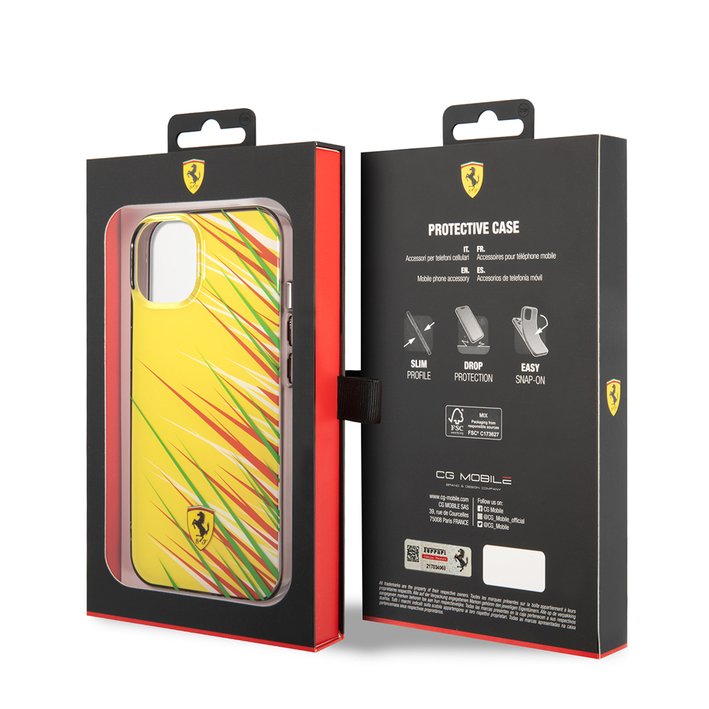 Apple iPhone 14 Uyumlu Kılıf Ferrari Orjinal Lisanslı Baskı Logolu Çimen Desenli Kapak - 14