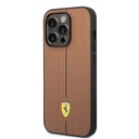 Apple iPhone 14 Pro Max Uyumlu Kılıf Ferrari Orjinal Lisanslı Deri Arka Yüzey Metal Logolu Şerit Tasarımlı Kapak - 1