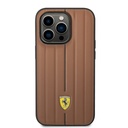 Apple iPhone 14 Pro Max Uyumlu Kılıf Ferrari Orjinal Lisanslı Deri Arka Yüzey Metal Logolu Şerit Tasarımlı Kapak - 2