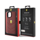 Apple iPhone 15 Uyumlu Kılıf Ferrari Orjinal Lisanslı Deri Dikişli Arka Yüzey Metal Logo Tasarımlı Kapak - 7