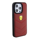 Apple iPhone 15 Pro Uyumlu Kılıf Ferrari Orjinal Lisanslı Deri Dikişli Arka Yüzey Metal Logo Tasarımlı Kapak - 3