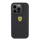 Apple iPhone 15 Pro Uyumlu Kılıf Ferrari Orjinal Lisanslı Deri Dikişli Arka Yüzey Metal Logo Tasarımlı Kapak - 9