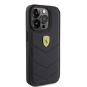 Apple iPhone 15 Pro Uyumlu Kılıf Ferrari Orjinal Lisanslı Deri Dikişli Arka Yüzey Metal Logo Tasarımlı Kapak - 10