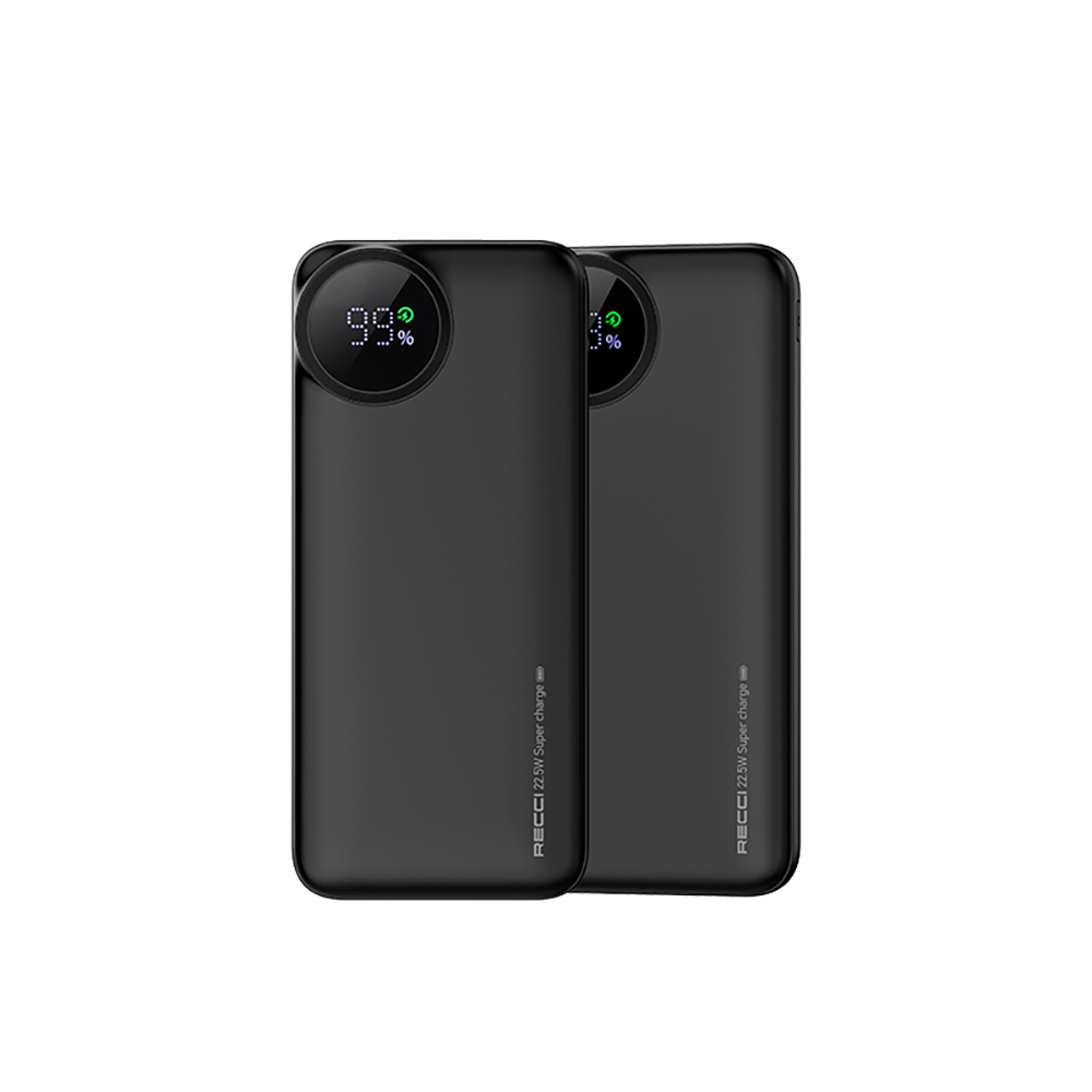 Recci RPB-P48 PD 20W Dijital LED Göstergeli Hızlı Şarj Özellikli Taşınabilir Powerbank 22.5W 10000mAh - 1