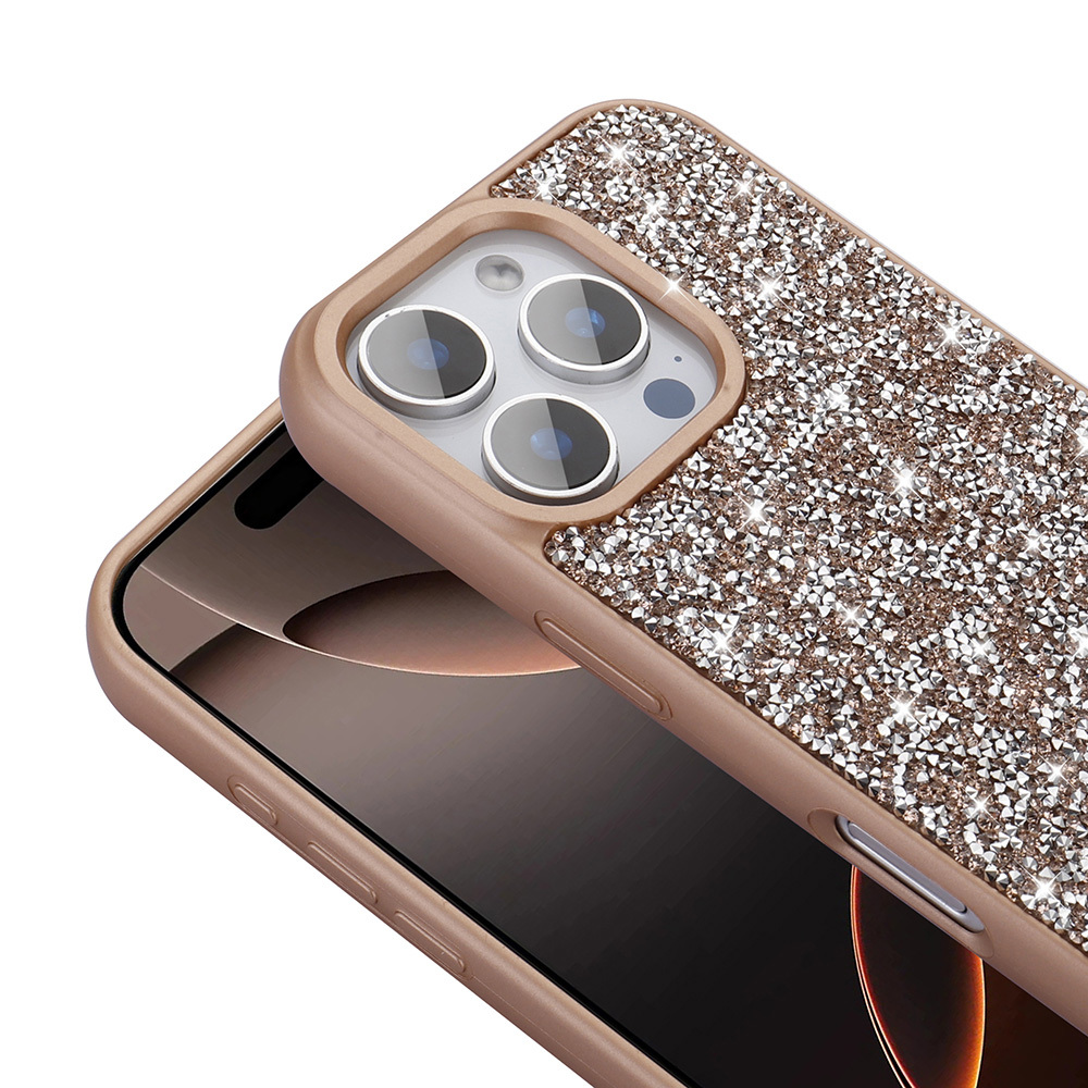 Apple iPhone 16 Pro Uyumlu Kılıf Parlak Taşlı Tasarım Zore Pırlanta Kapak - 4