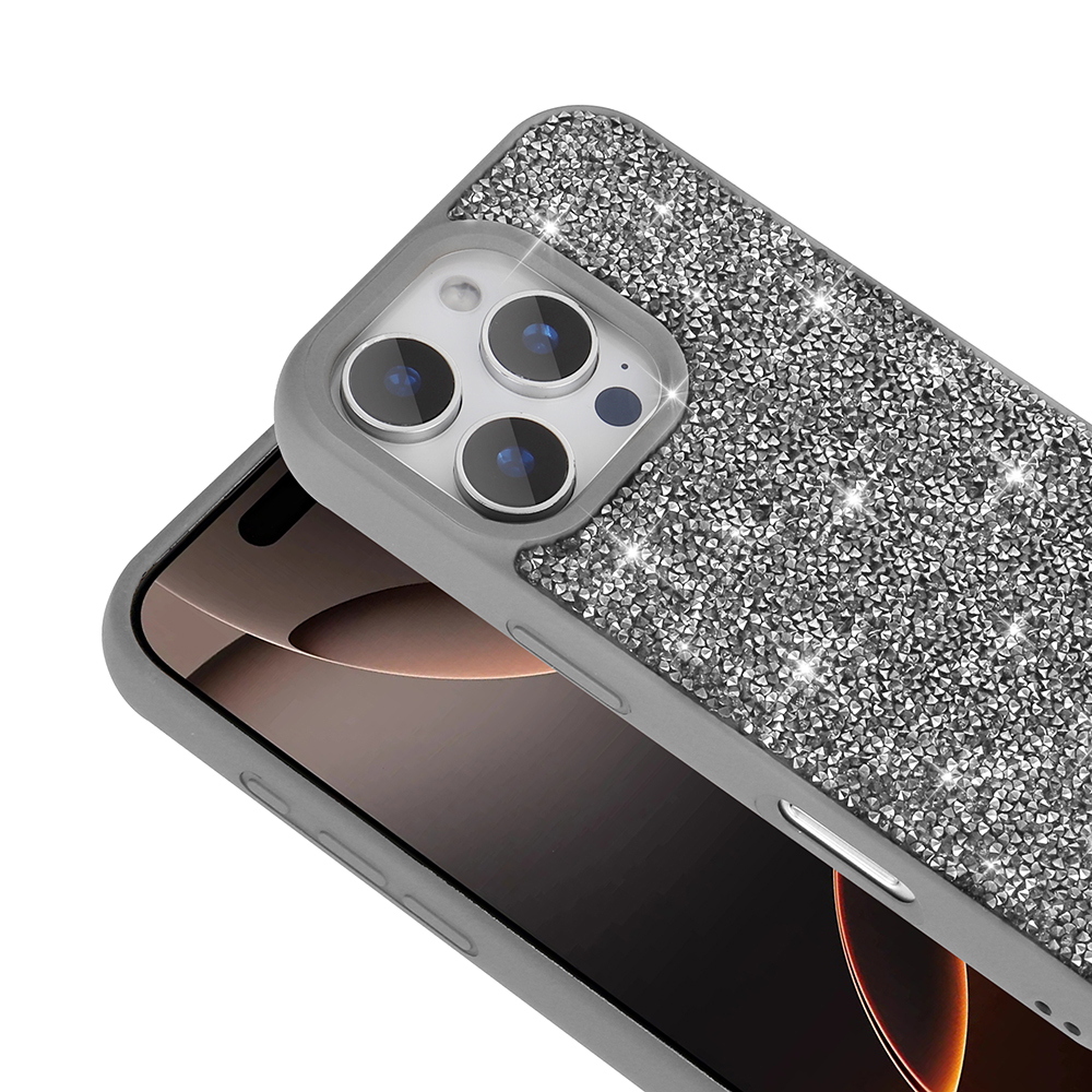 Apple iPhone 16 Pro Max Uyumlu Kılıf Parlak Taşlı Tasarım Zore Pırlanta Kapak - 6