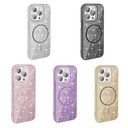 Apple iPhone 15 Pro Max Uyumlu Kılıf Magsafe Şarj Özellikli Parlayan Simli Zore Okso Kapak - 1