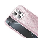 Apple iPhone 15 Pro Max Uyumlu Kılıf Magsafe Şarj Özellikli Parlayan Simli Zore Okso Kapak - 5