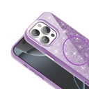 Apple iPhone 15 Pro Max Uyumlu Kılıf Magsafe Şarj Özellikli Parlayan Simli Zore Okso Kapak - 7