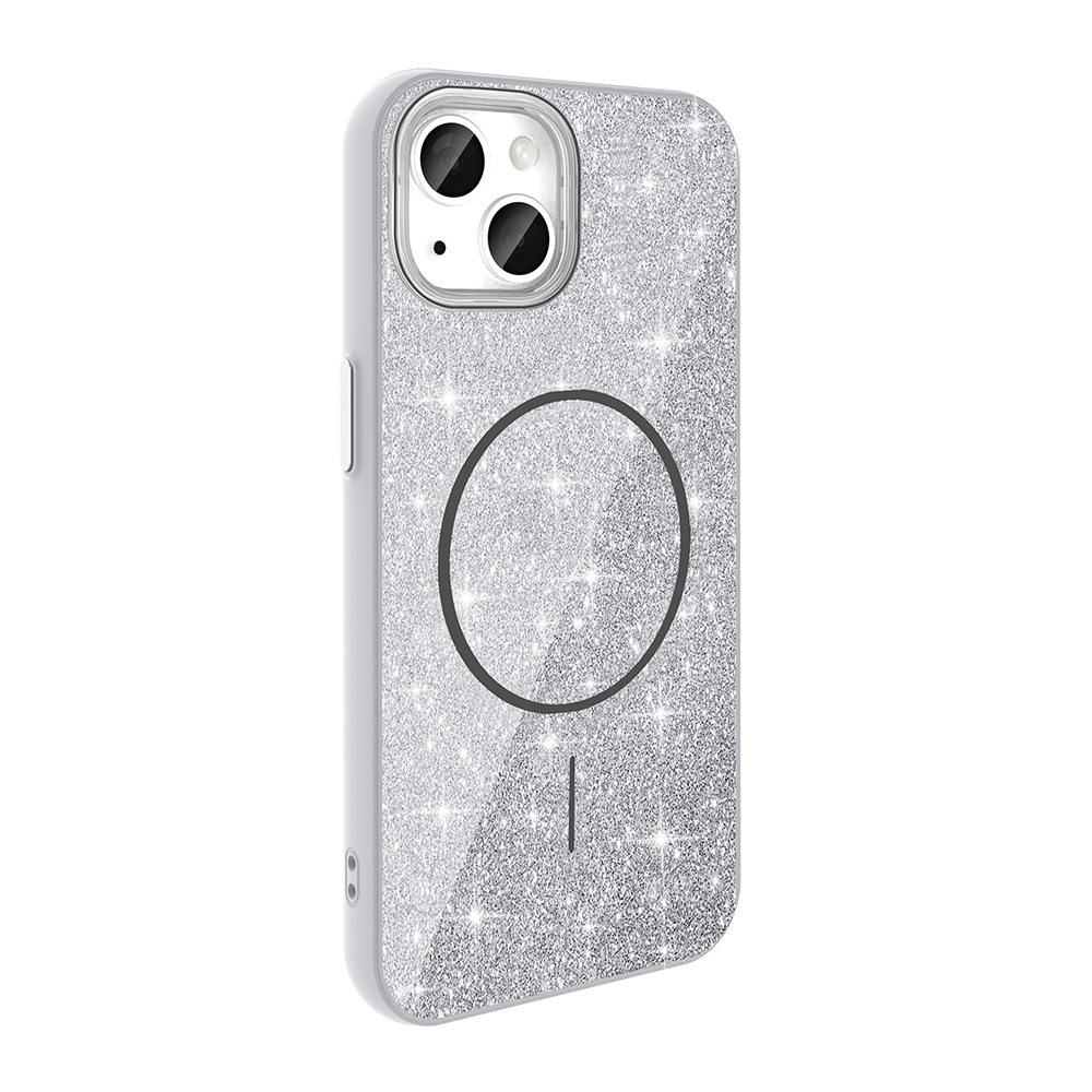 Apple iPhone 11 Uyumlu Kılıf Magsafe Şarj Özellikli Parlayan Simli Zore Okso Kapak - 2