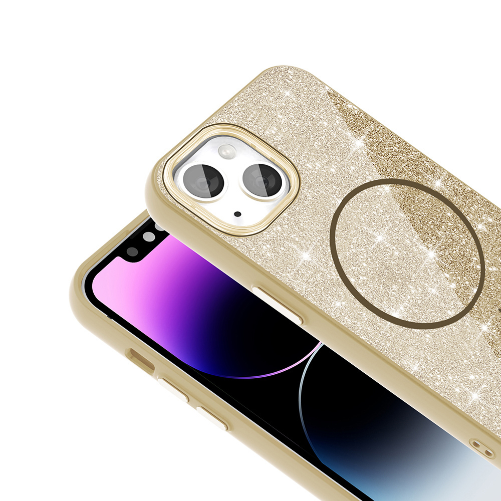 Apple iPhone 11 Uyumlu Kılıf Magsafe Şarj Özellikli Parlayan Simli Zore Okso Kapak - 9