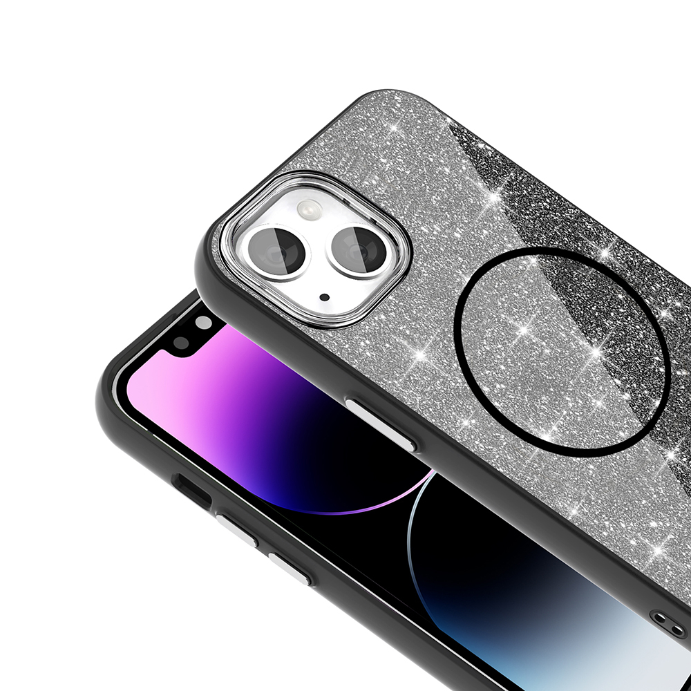 Apple iPhone 11 Uyumlu Kılıf Magsafe Şarj Özellikli Parlayan Simli Zore Okso Kapak - 11