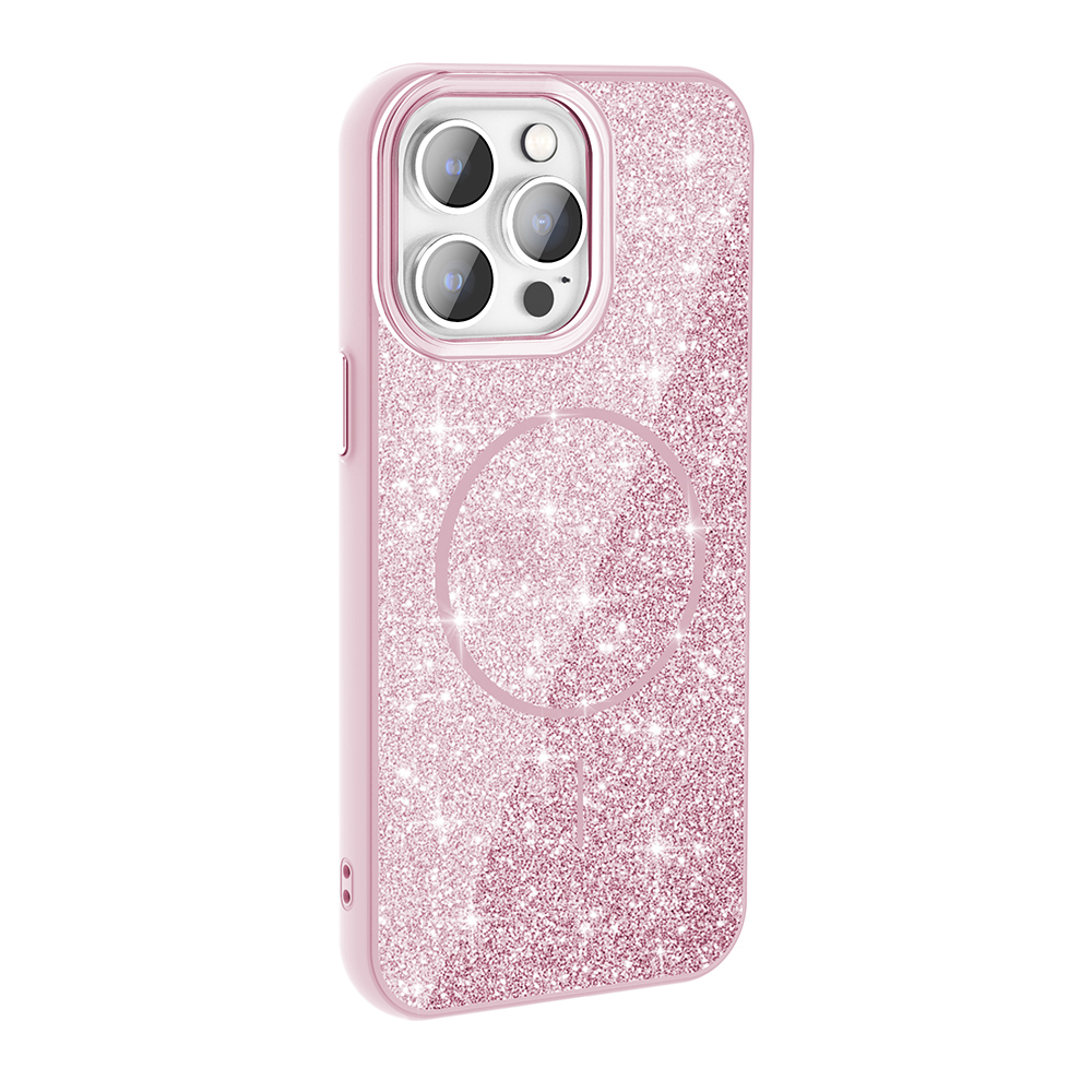 Apple iPhone 14 Pro Max Uyumlu Kılıf Magsafe Şarj Özellikli Parlayan Simli Zore Okso Kapak - 4