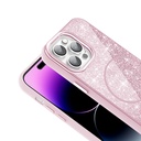 Apple iPhone 14 Pro Max Uyumlu Kılıf Magsafe Şarj Özellikli Parlayan Simli Zore Okso Kapak - 5