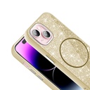 Apple iPhone 15 Uyumlu Kılıf Magsafe Şarj Özellikli Parlayan Simli Zore Okso Kapak - 3