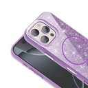 Apple iPhone 16 Pro Uyumlu Kılıf Magsafe Şarj Özellikli Parlayan Simli Zore Okso Kapak - 2