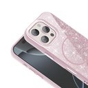 Apple iPhone 16 Pro Uyumlu Kılıf Magsafe Şarj Özellikli Parlayan Simli Zore Okso Kapak - 7