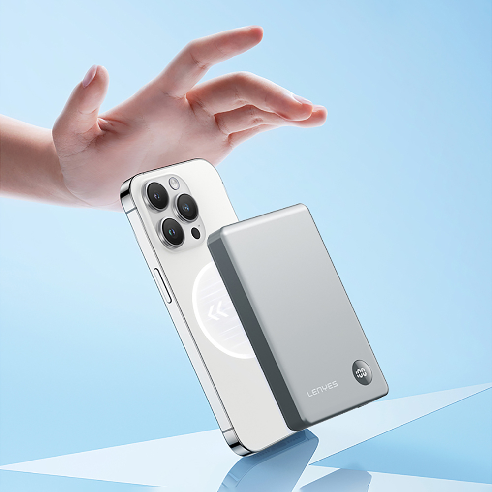 Lenyes PW137D 20W Ultra İnce Dijital LED Ekranlı Wireless Powerbank 15W 10000mAh - 2