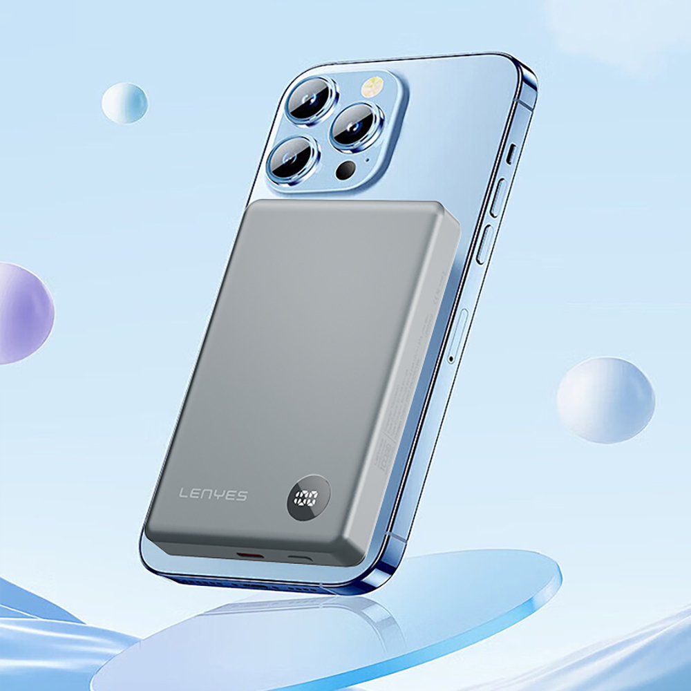 Lenyes PW137D 20W Ultra İnce Dijital LED Ekranlı Wireless Powerbank 15W 10000mAh - 5