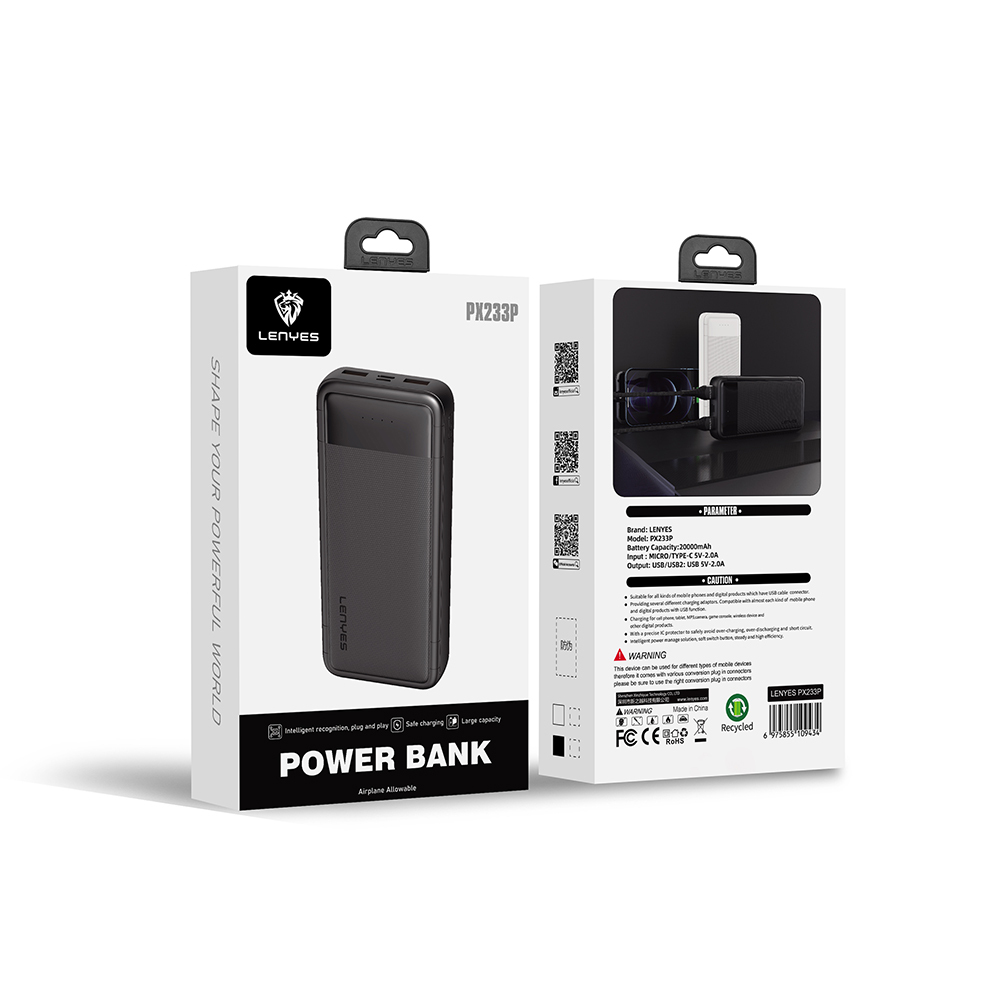 Lenyes PX233P Led Işık Göstergeli Taşınabilir Powerbank 10W 20000mAh - 3