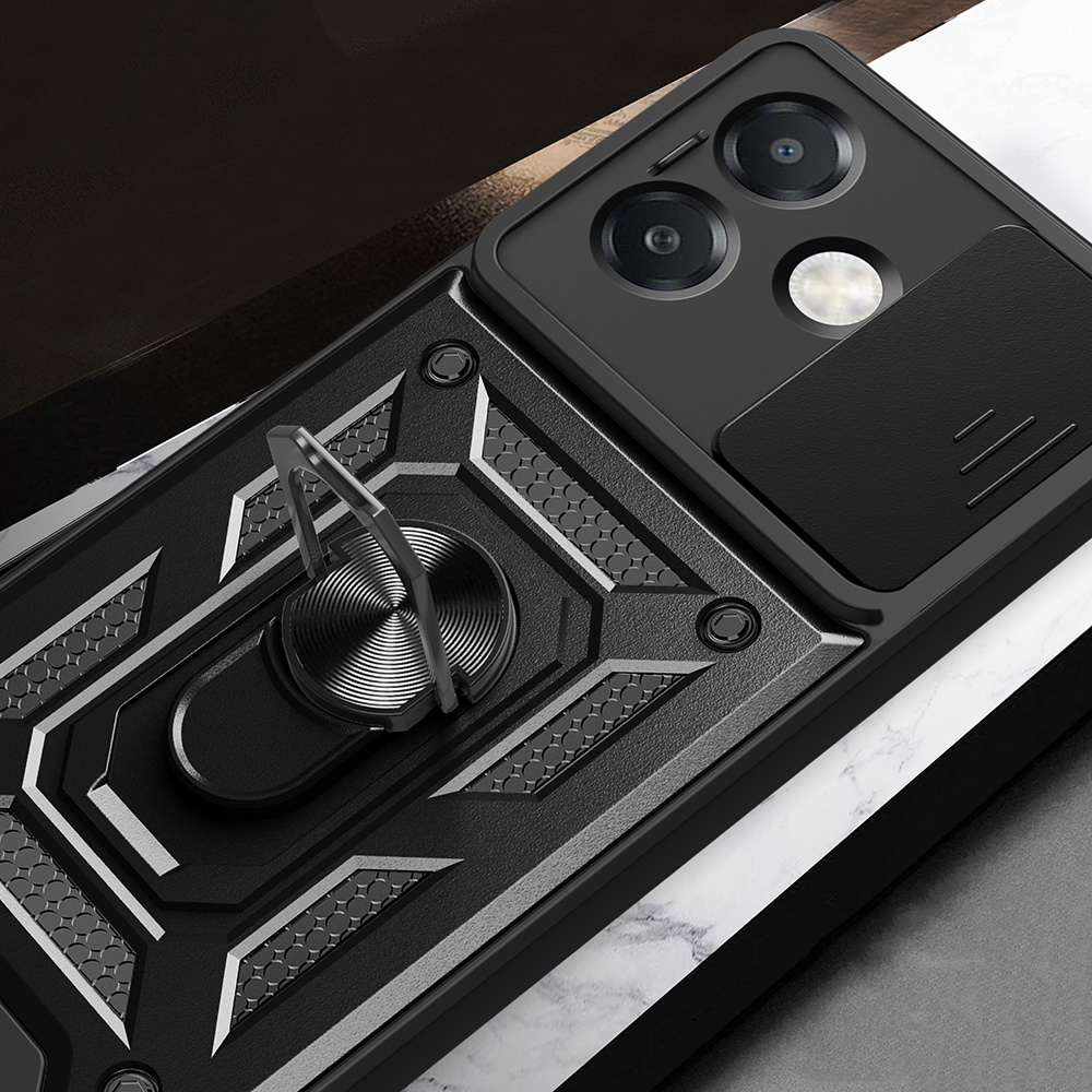 Oppo A3x 4G Kılıf Magnetik Standlı Kamera Korumalı Zore Sürgülü Vega Kapak - 7