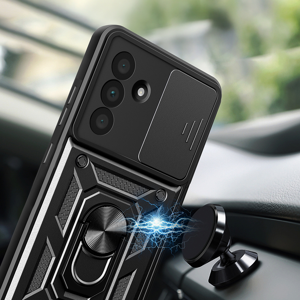 Samsung Galaxy A36 Uyumlu Kılıf Magnetik Standlı Kamera Korumalı Zore Sürgülü Vega Kapak - 2