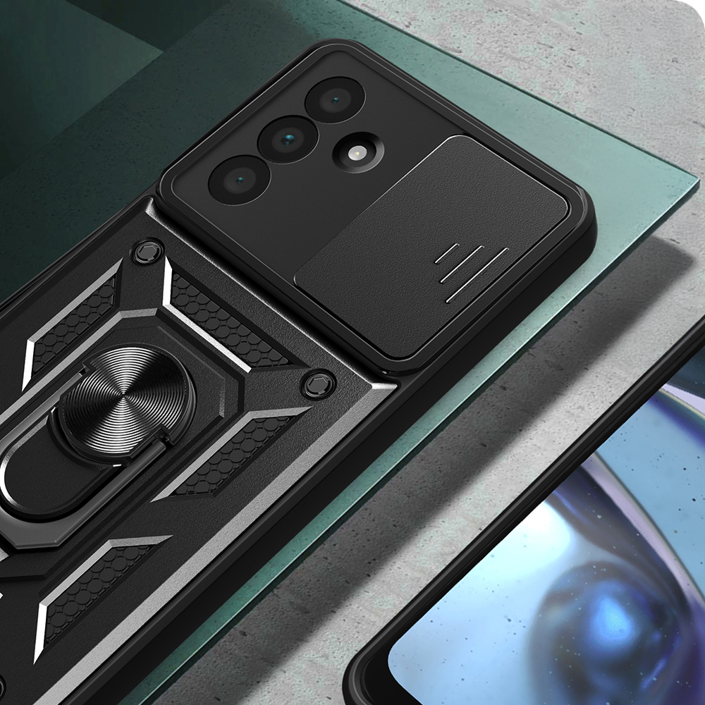 Samsung Galaxy A36 Uyumlu Kılıf Magnetik Standlı Kamera Korumalı Zore Sürgülü Vega Kapak - 3